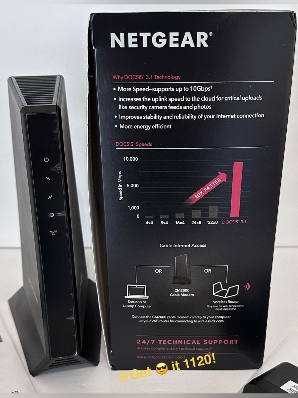 NETGEAR Nighthawk MultiGig Cable Modem CM2000 Compatible With All Cable Provider - Picture 11 of 12
